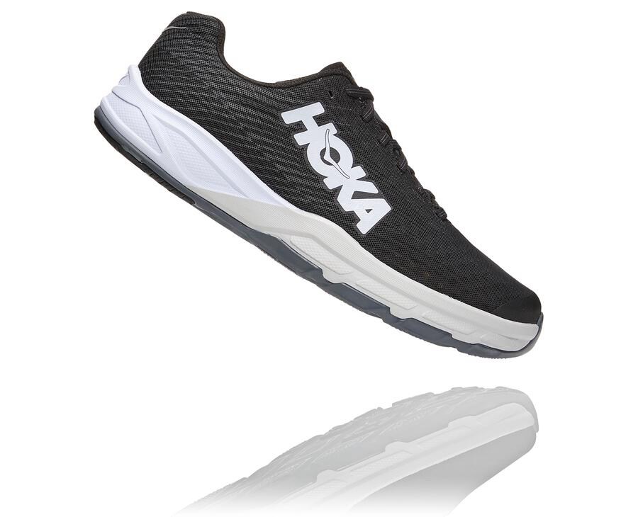 Hoka One One Running Shoes Mens Black/White - EVO Carbon Rocket - 13879LSZR